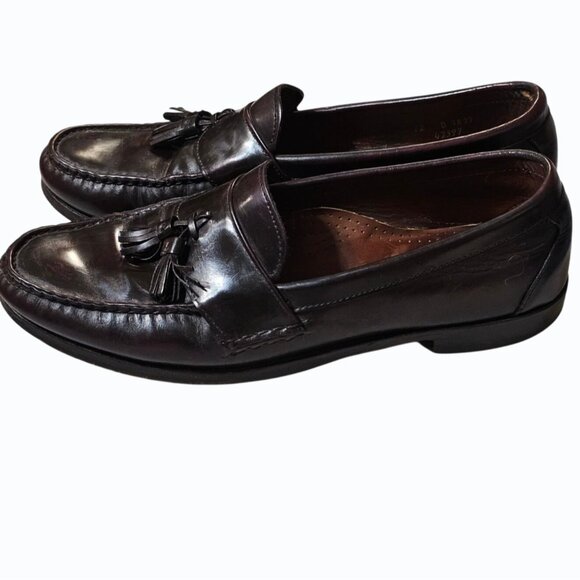 Allen Edmonds Stowe Burgundy Leather Tassel Loafers Men’s 12 Narrow (B) READ main image 13
